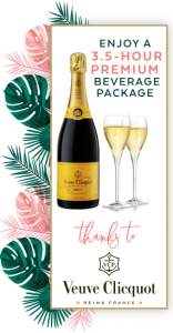 Click the Veuve Champagne Bottle to Book Your ticket