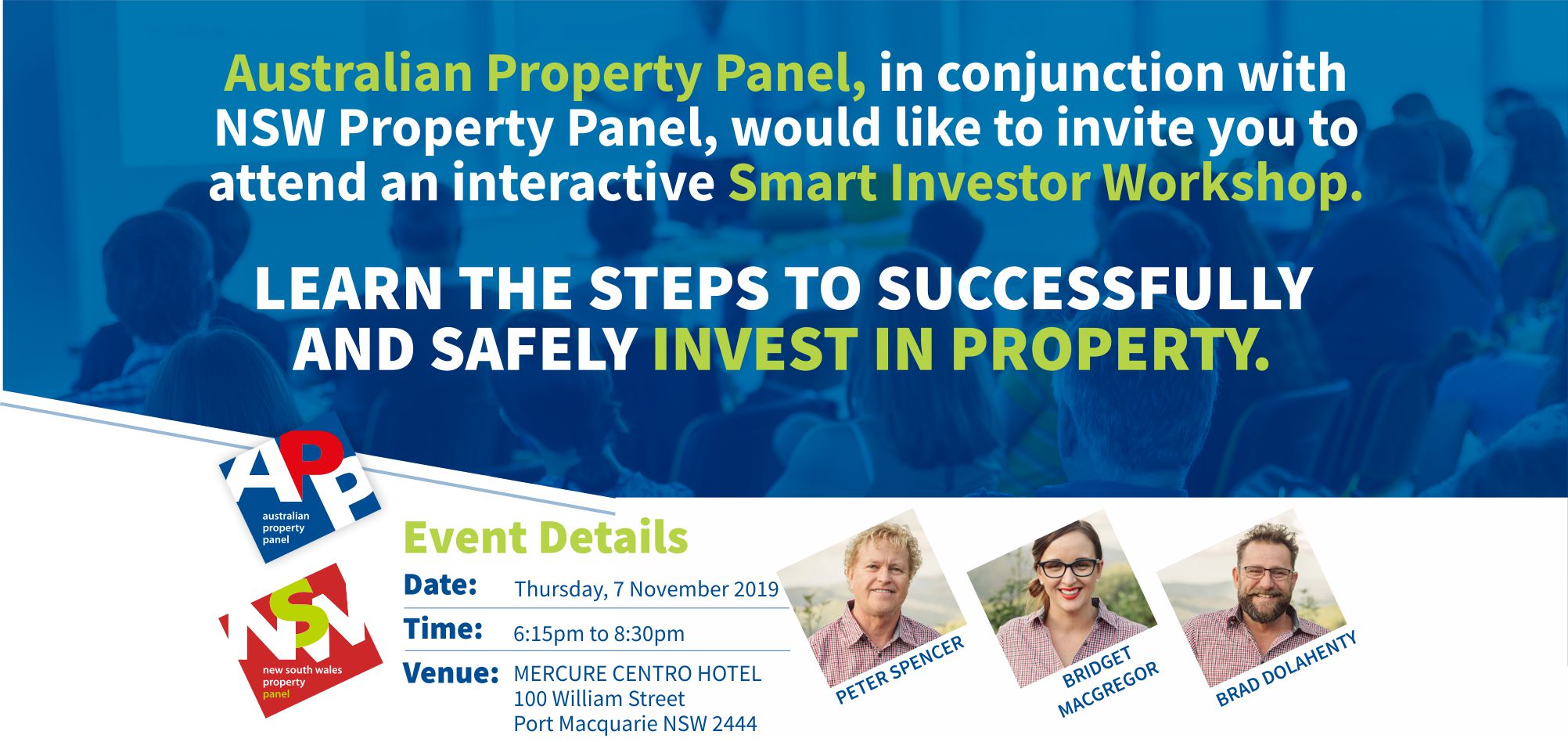 Invitation Port Macquarie Smart Investor Workshop 7.11.19